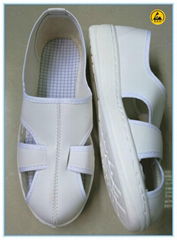 white color pvc leather upper cleanroom antistatic shoes pu sole 