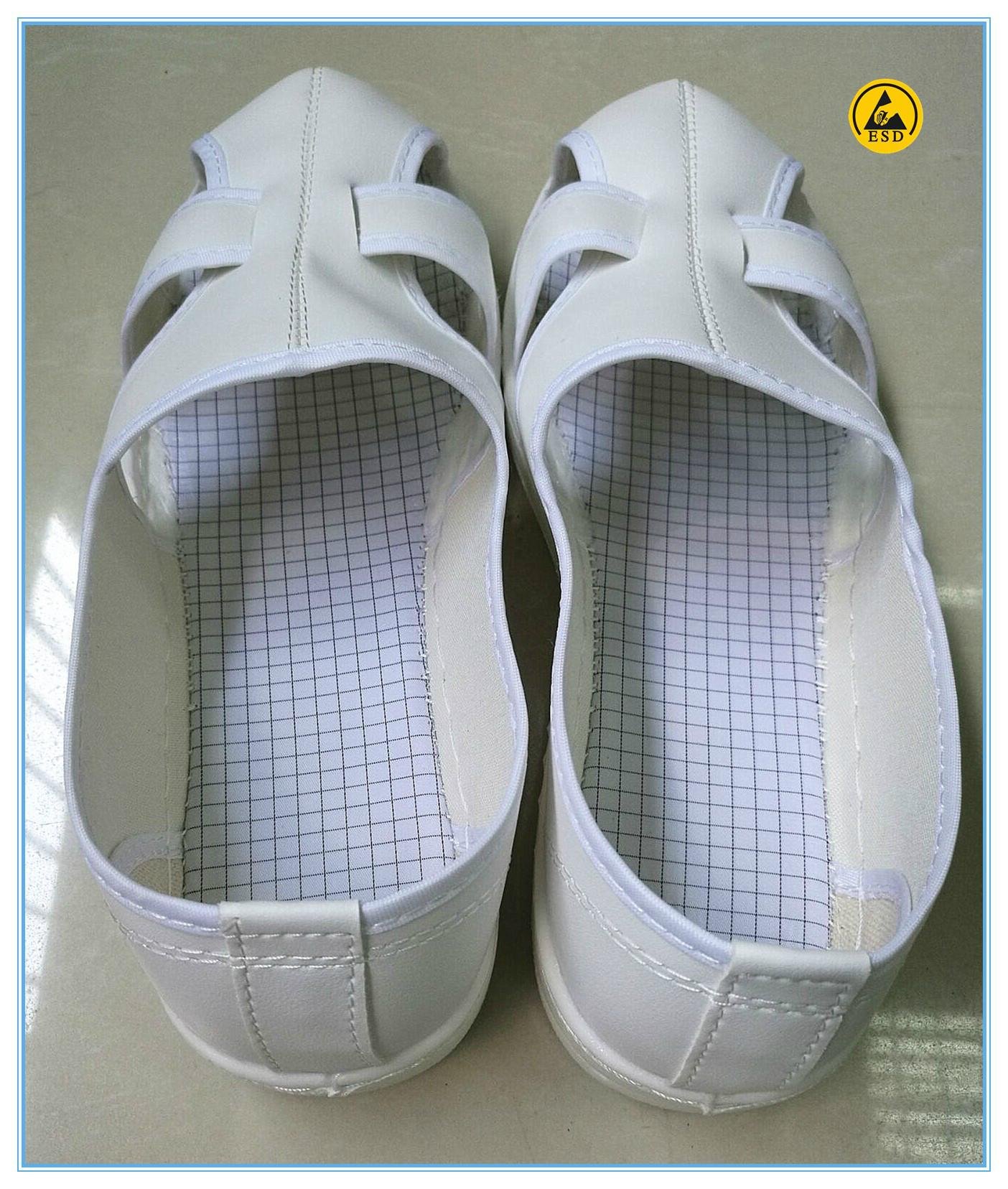 white color pvc leather upper cleanroom antistatic shoes pu sole  3
