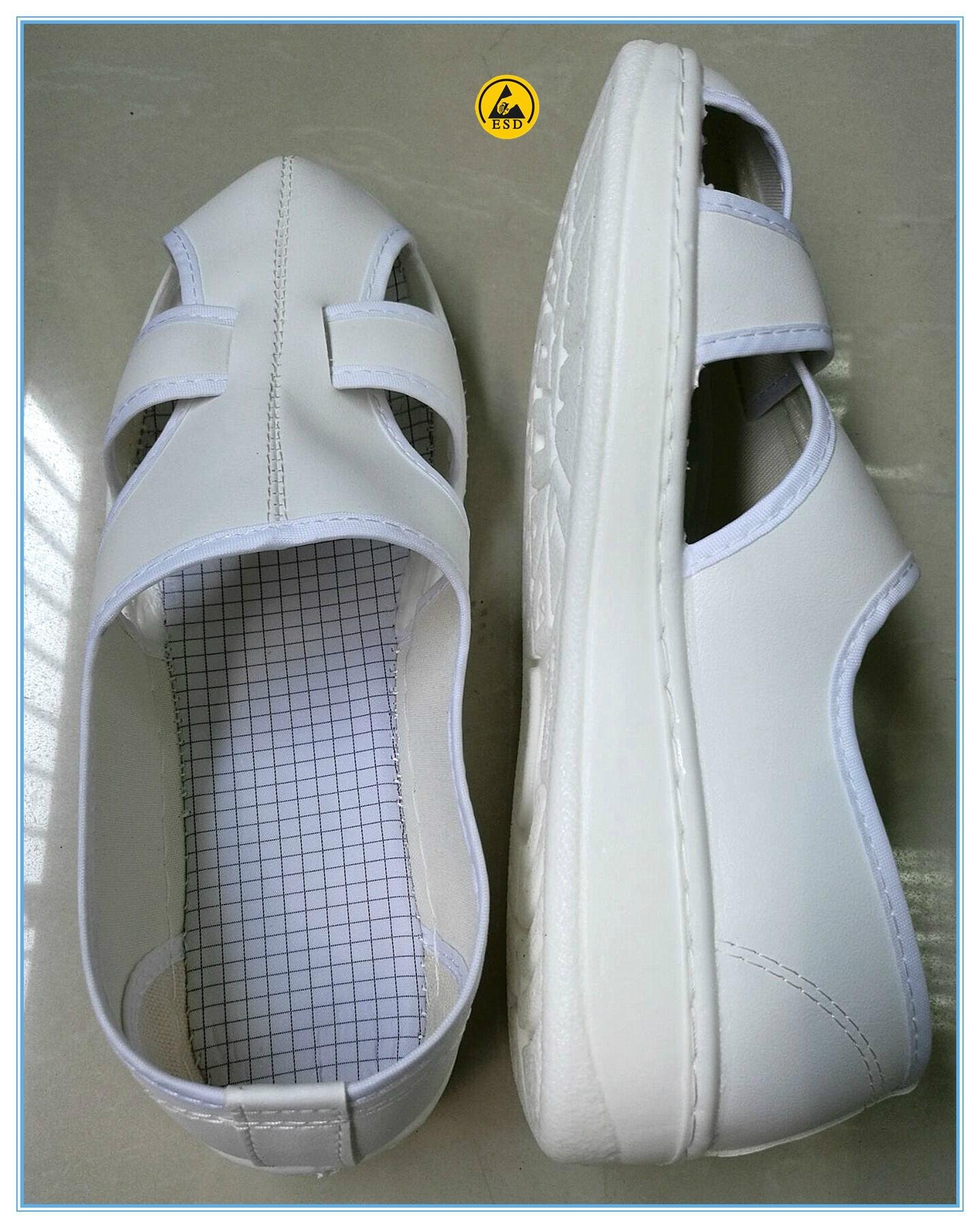 white color pvc leather upper cleanroom antistatic shoes pu sole  4