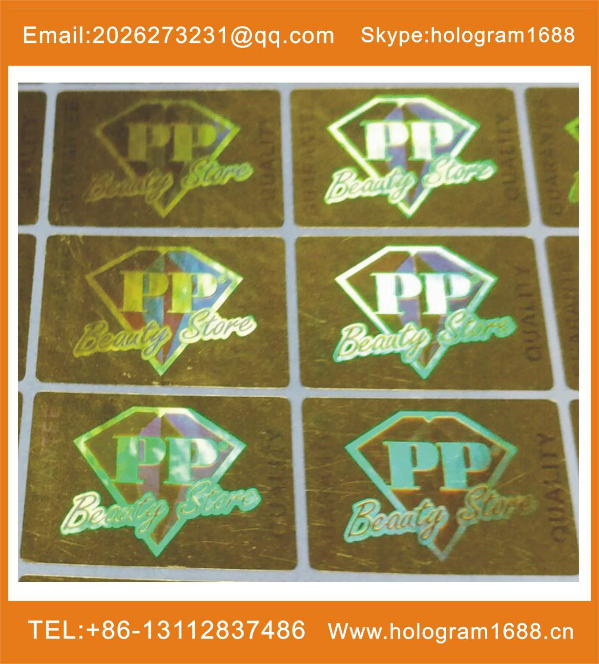 Holographic hot stamping foil sticker