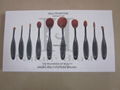 Best Quality 10Pcs Oval Makeup Brushes Free Sample, Professional Cosmetic 1