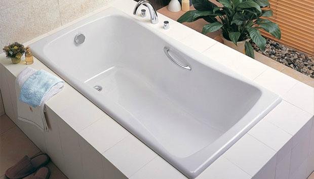 2016简约居家铸铁搪瓷嵌入式浴室浴缸CE和CUPC认证