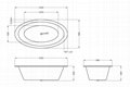 CE&CUPC sanitary ware bathroom fashion oval set in cast iron enameled bathtub 2