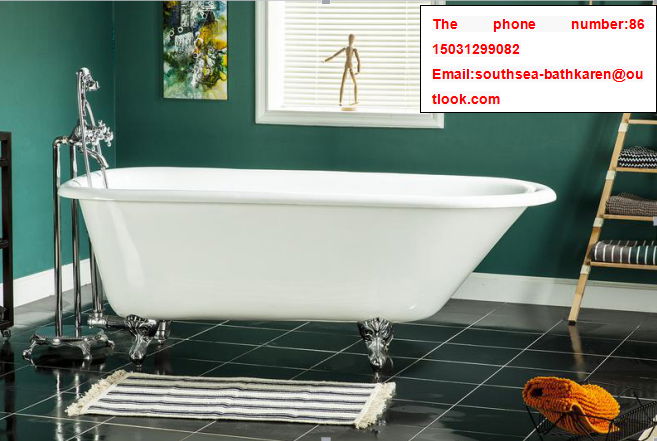  quality sanitary ware CE classical bathroom painting cast iron enameled bathtub 5