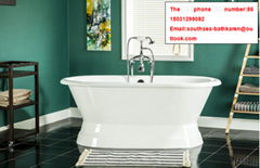 sanitary ware bathroom cheap fashion pedestal cast iron enameled bathtub 