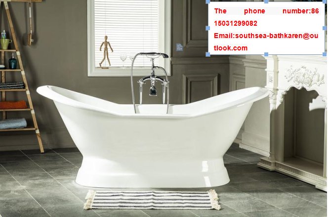 中国制造廉清洁用具价浴室的带底座铸铁搪瓷浴缸 3