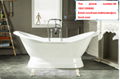 sanitary ware bathroom cheap fashion pedestal cast iron enameled bathtub  3