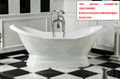 sanitary ware bathroom Single Round cast iron CE&CUPC enameled pedestal bathtub 3