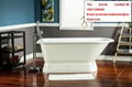 sanitary ware bathroom Single Round cast iron CE&CUPC enameled pedestal bathtub 5