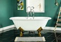 classical sanitary ware bathroom cast iron enameled pedestal bathtub  5