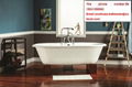 classical sanitary ware bathroom cast iron enameled pedestal bathtub 