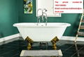 classical sanitary ware bathroom cast iron enameled pedestal bathtub  2