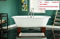 classical sanitary ware bathroom cast iron enameled pedestal bathtub  3