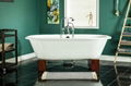 classical sanitary ware bathroom cast iron enameled pedestal bathtub  4