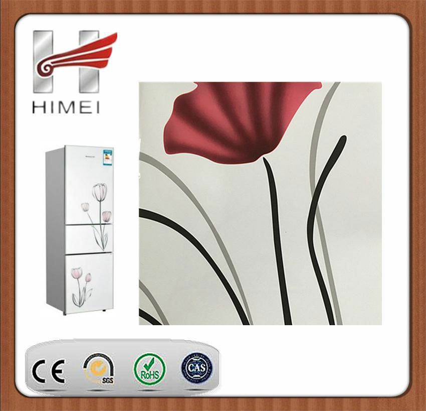 Flower pattern pvc film laminated sheet for refrigerator