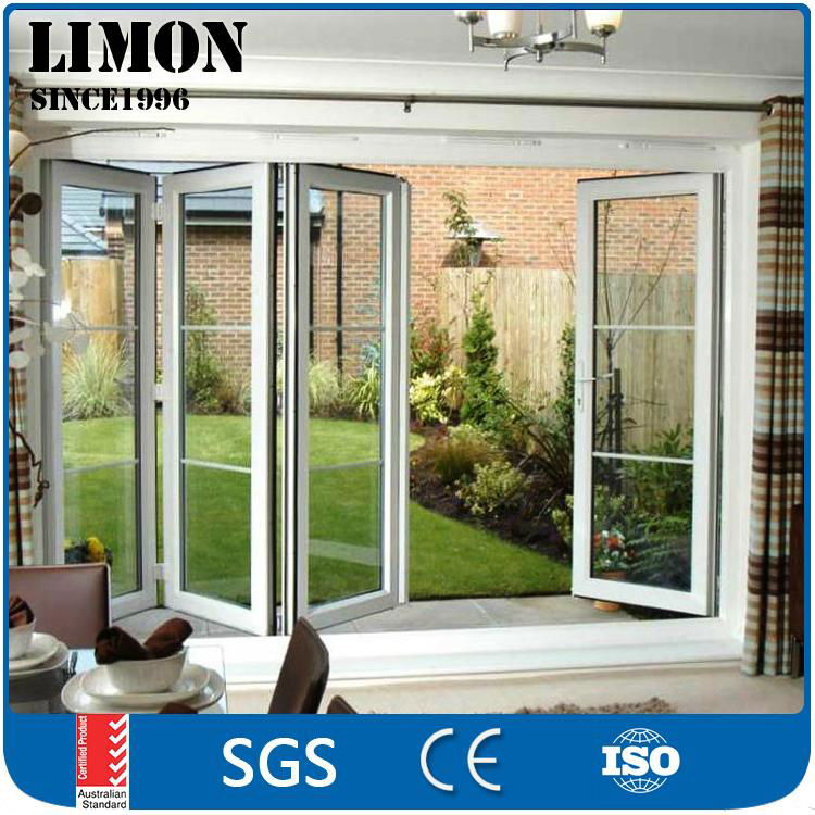 Latest design soundproof aluminium interior galss folding door for bedroom  2