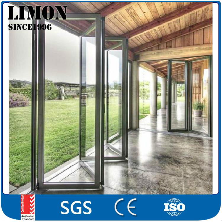 Latest design soundproof aluminium interior galss folding door for bedroom  3