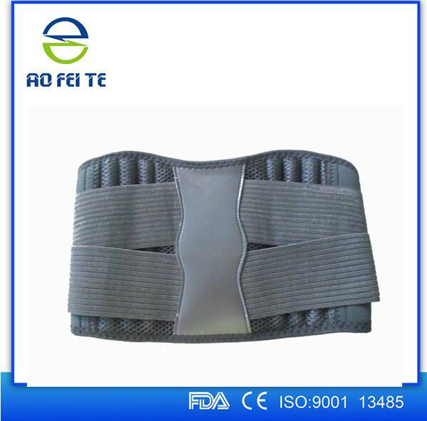 2015 hot sale Double pull medical 6 bone neoprene adjustable back support belt f