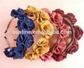 Hot sale suede fabric handmade rose winter headband 