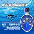 浮潜全面罩 硅胶全干式潜水镜 gopro防雾摄像 浮潜装备 4