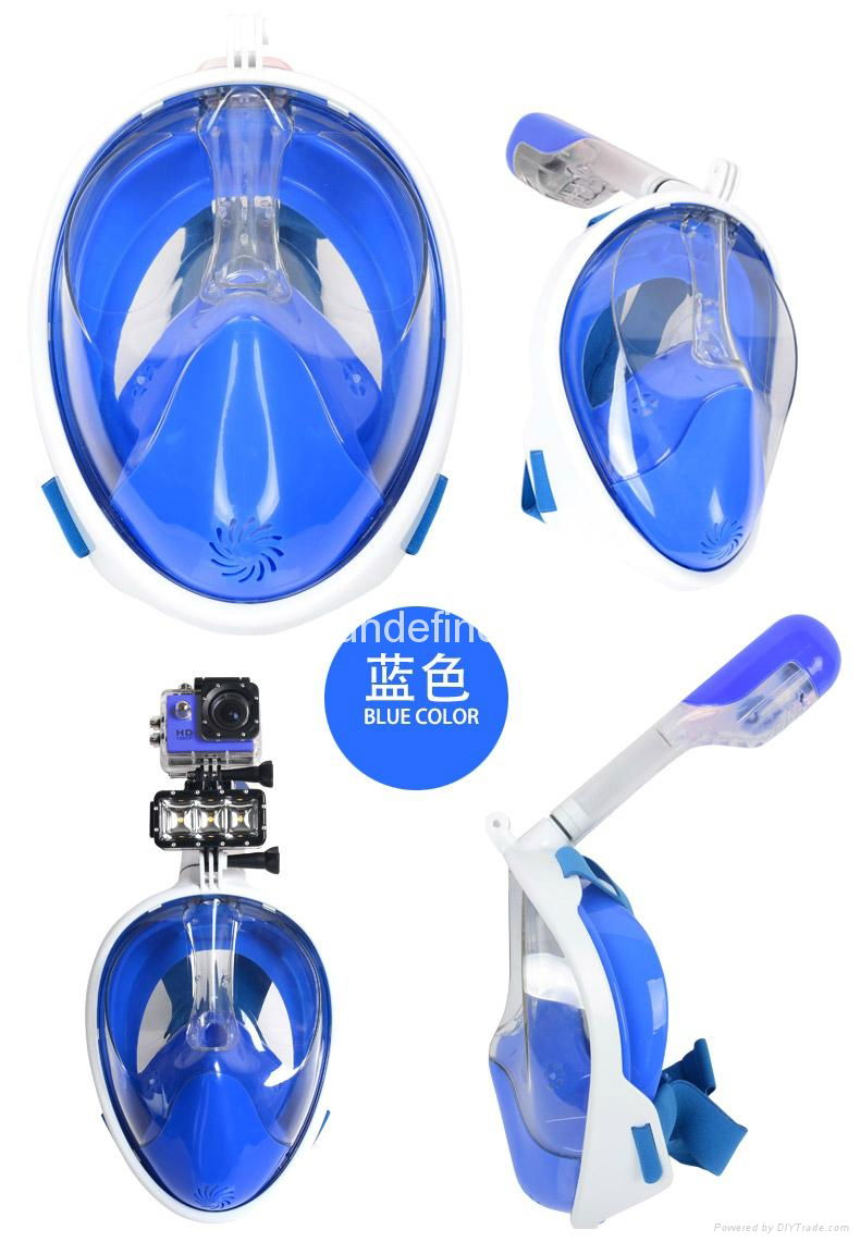 Scuba diving equipment 180 Degree easy breathing full face snorkel mask 4