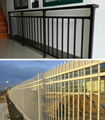 Black and white Welded aluminum Fence