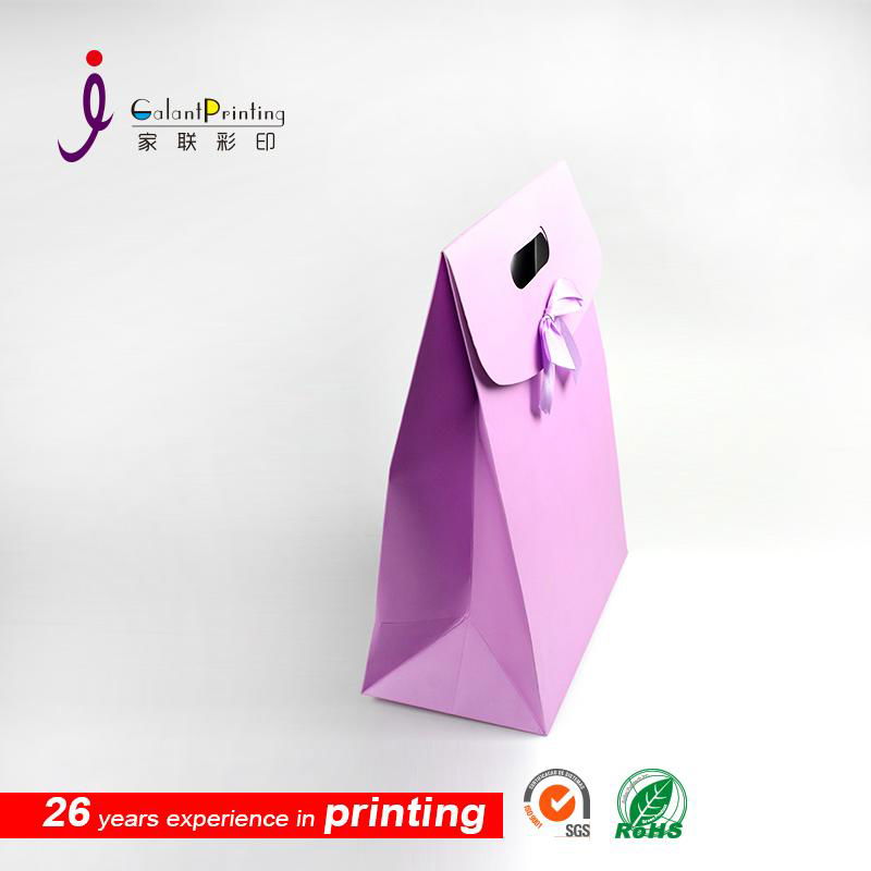 2016 newest paper gift bag with bowknot