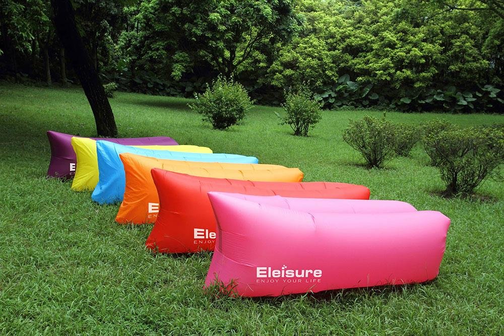 Eleisure™ Outdoor Inflatable Lounger Nylon Fabric Beach Lounger  2