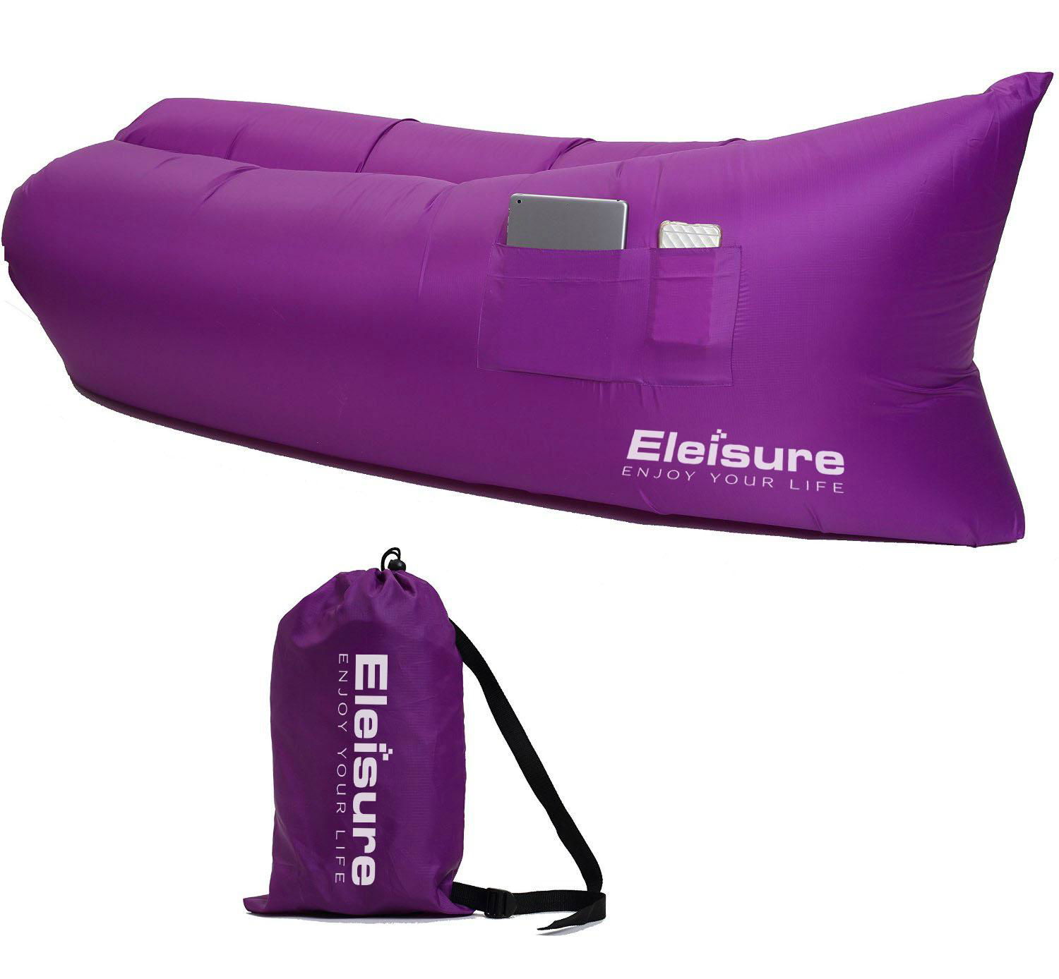 Eleisure™ Fast Inflatable Air Bag Sofa Camping Bed Hangout Bean Bag 