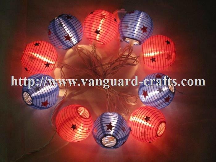 printed paper lantern LED decoration string lights color string lights lantern 
