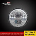 7" Round 12V-30V high low beam Motorcycle led headlight  1