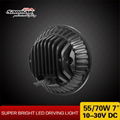 7 inch Sealed Beam Headlight Round Round Black Chrome 2