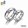 Tungsten couple ring in steel color and