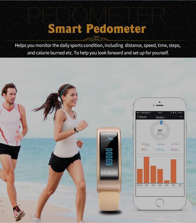 Fitness tracker Smartband Heart Rate Swimming Monitor band IP67 Waterproof  2