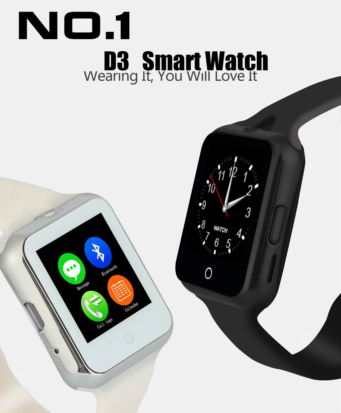 D3 smart watch mobile phone Support GSM SIM TF Card Smart Watch with Camera 5
