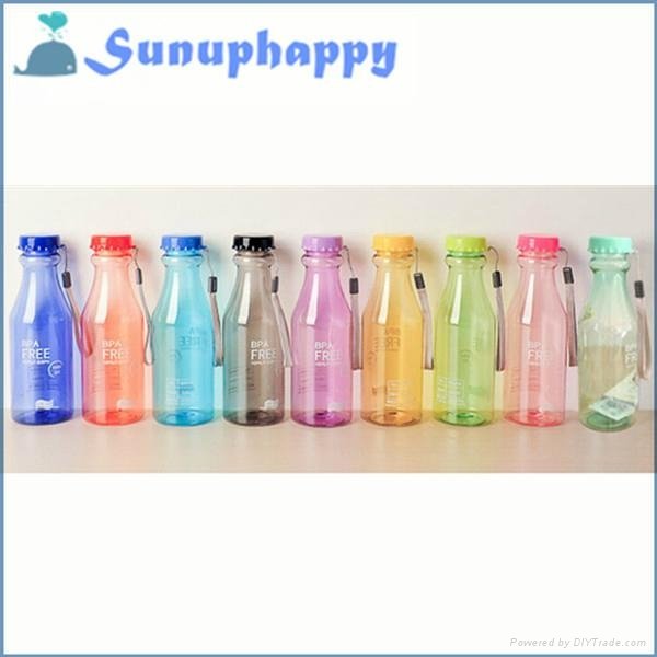 Wholesale custom colorful creative BPA free plastic soda drinking bottle 4