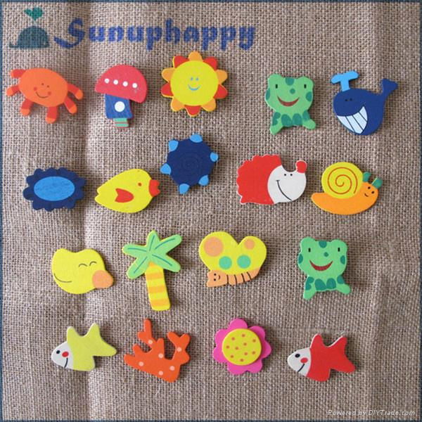 Factory supplier wholesale custom animal shape wooden fridge magnets