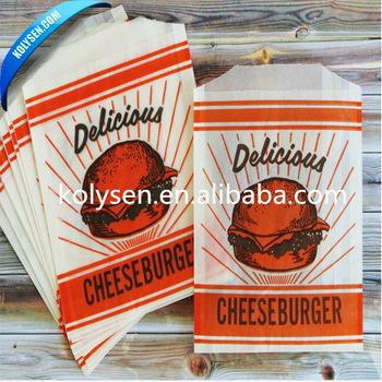 Printed Tailor Made Burger Paper Bags, Food Grade, Greaseproof, Moistureproof 5