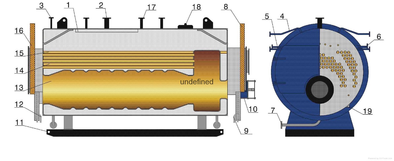 heavy oil fired industrial steam boiler 4t/h  5