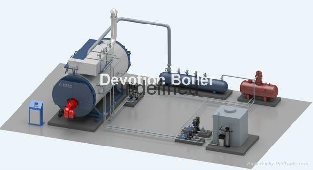 High pressure fire tube industrial steam boiler 1T 5