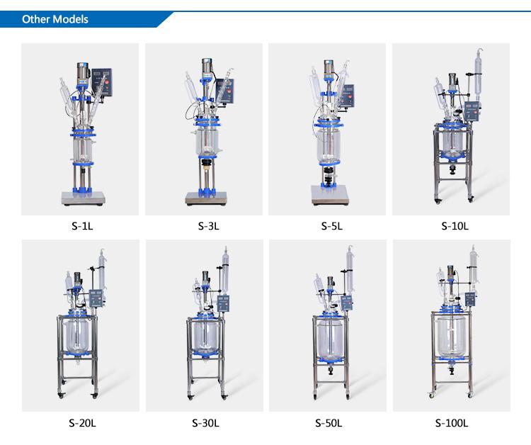 Jacketed Glass Reaction Digital Display Stirred Chemical Agitated Reactor 5