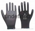 13G black pu safety glove