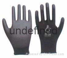 13G black pu safety glove