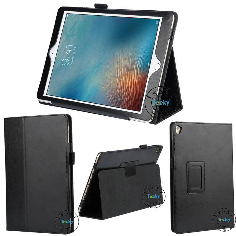 Stylus Holder Slim Folding pu leather tablet case for ipad pro 9.7 inch