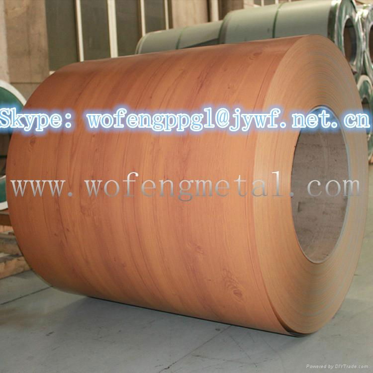  wood grain printed PPGI  PPGL steel in coil for building material