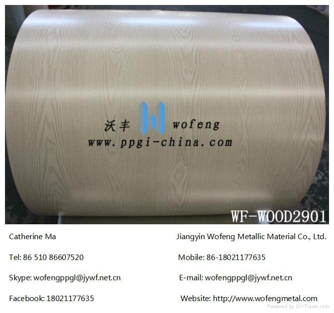 Wood grain ppgi coil sheet/prepainted galvanized steel coil/ppgi