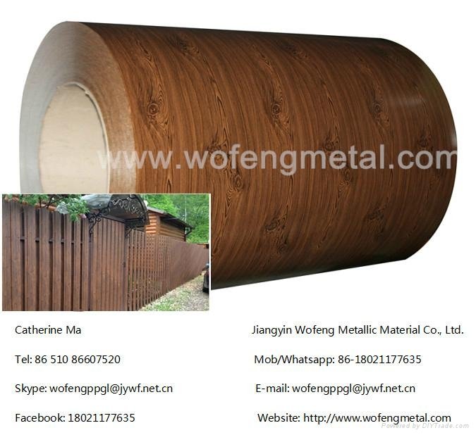 Marble  PVC laminated film  army brick  Wood pattern color coated steel coi
