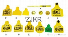 Red Yellow Blue Orange Ear Tag With Laser Printing C:60×70mm.D:42mm×50mm