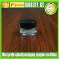 10g round shape small clear glass jar with white plastic cap