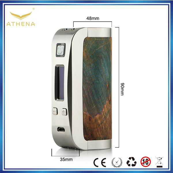 2016 New design product removable 26650 battery athena pride 75w box mod vape 2